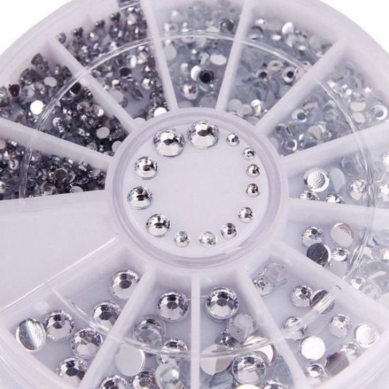 Afbeeldingen van Nail Art Rhinestones zilver 1/4 mm Carrousel