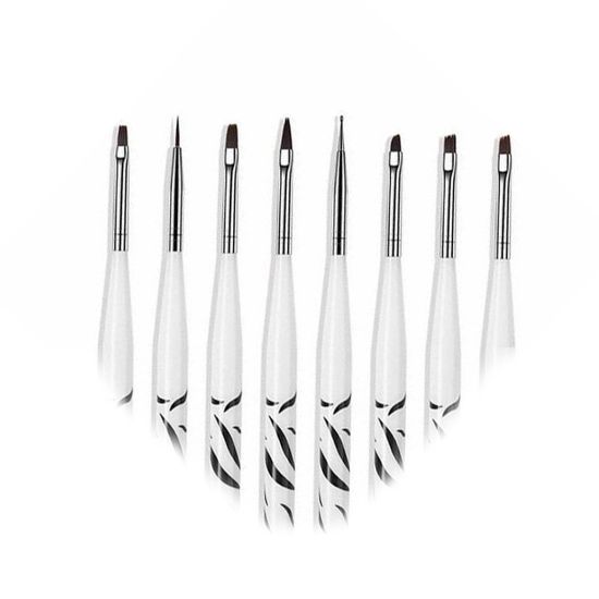 Afbeeldingen van Nail Art Penselen Set Zebra - 8 Delig